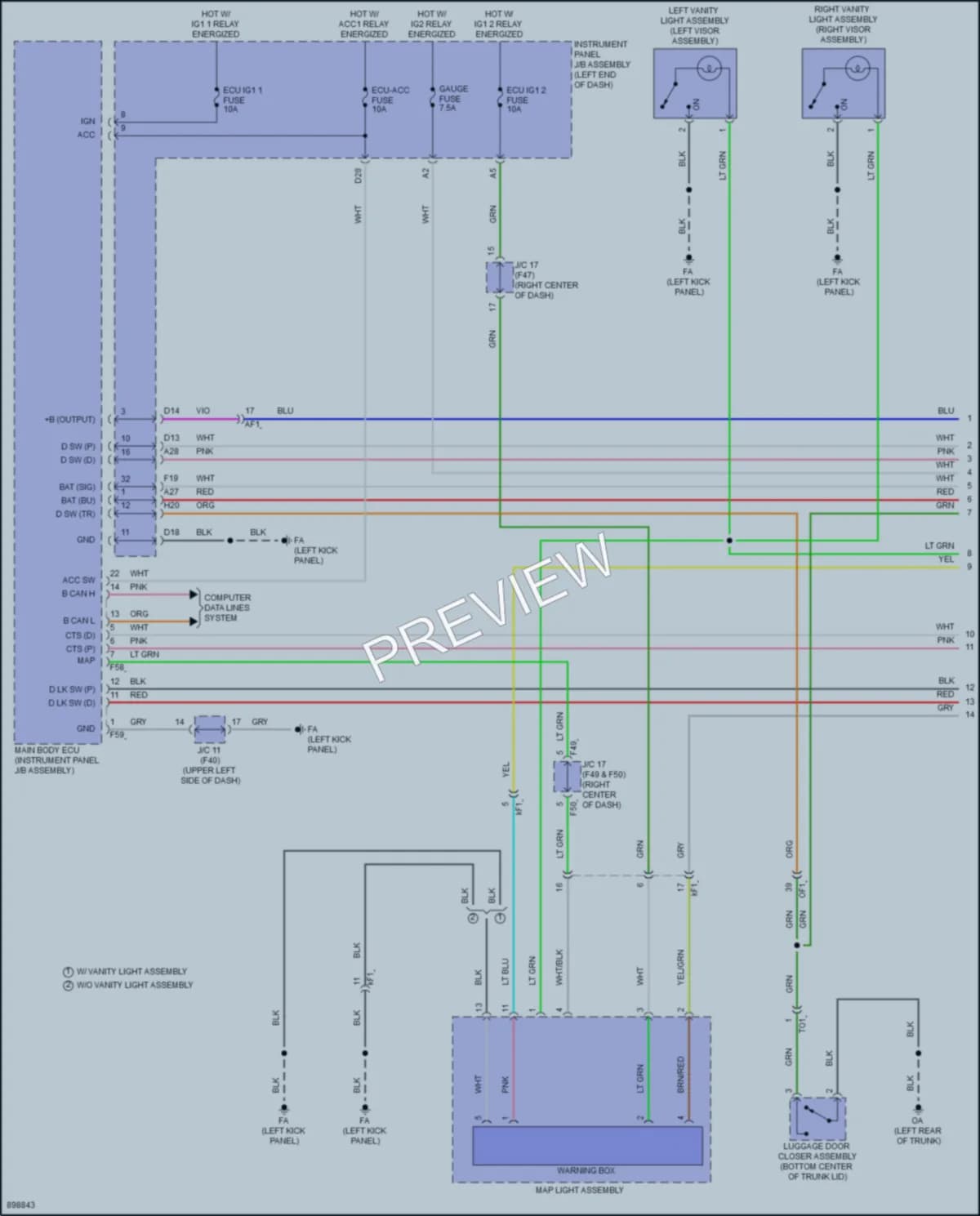 2025 Toyota GR86 Interior Lights wiring diagram preview