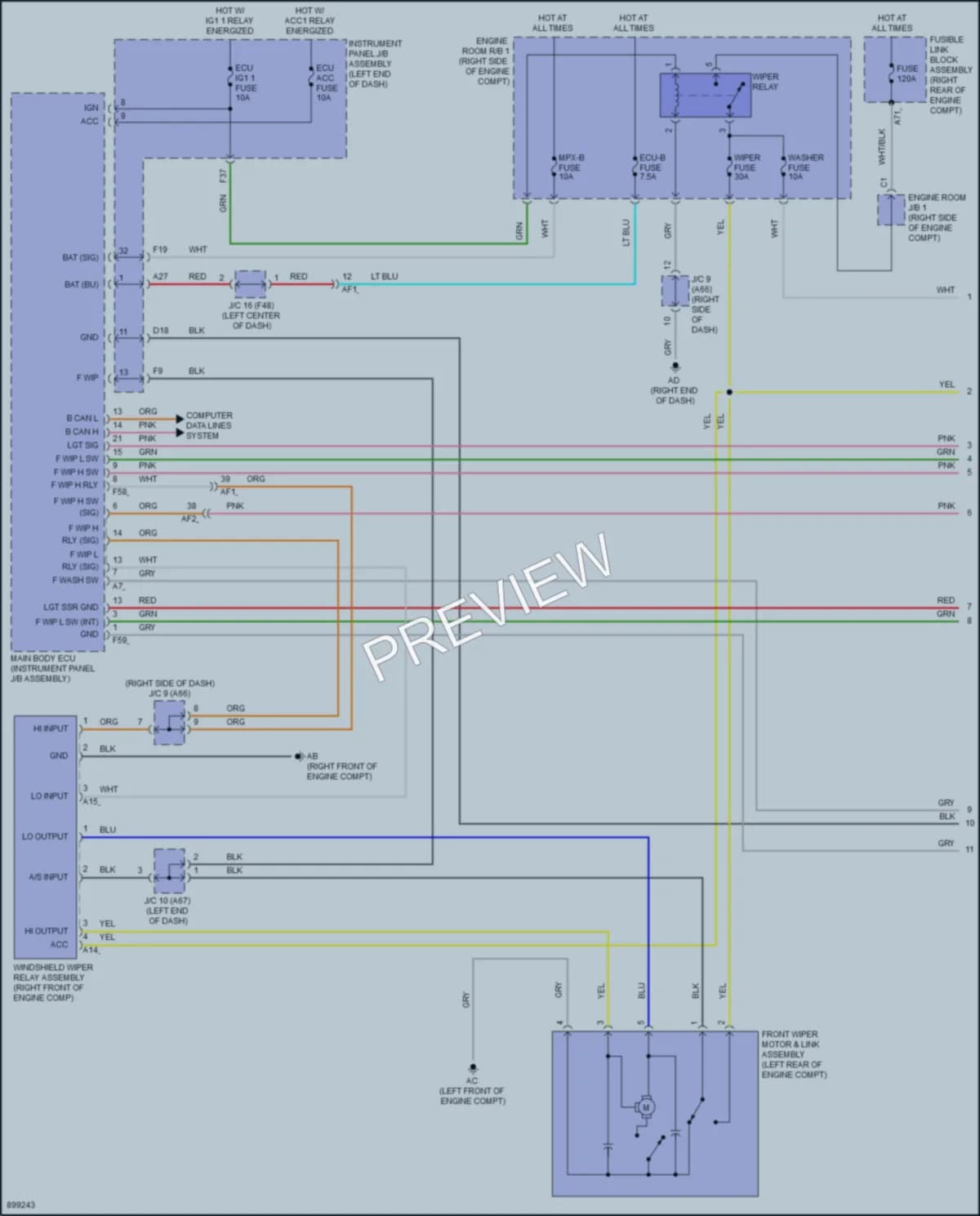 2025 Toyota GR86 Wiper Washer wiring diagram preview
