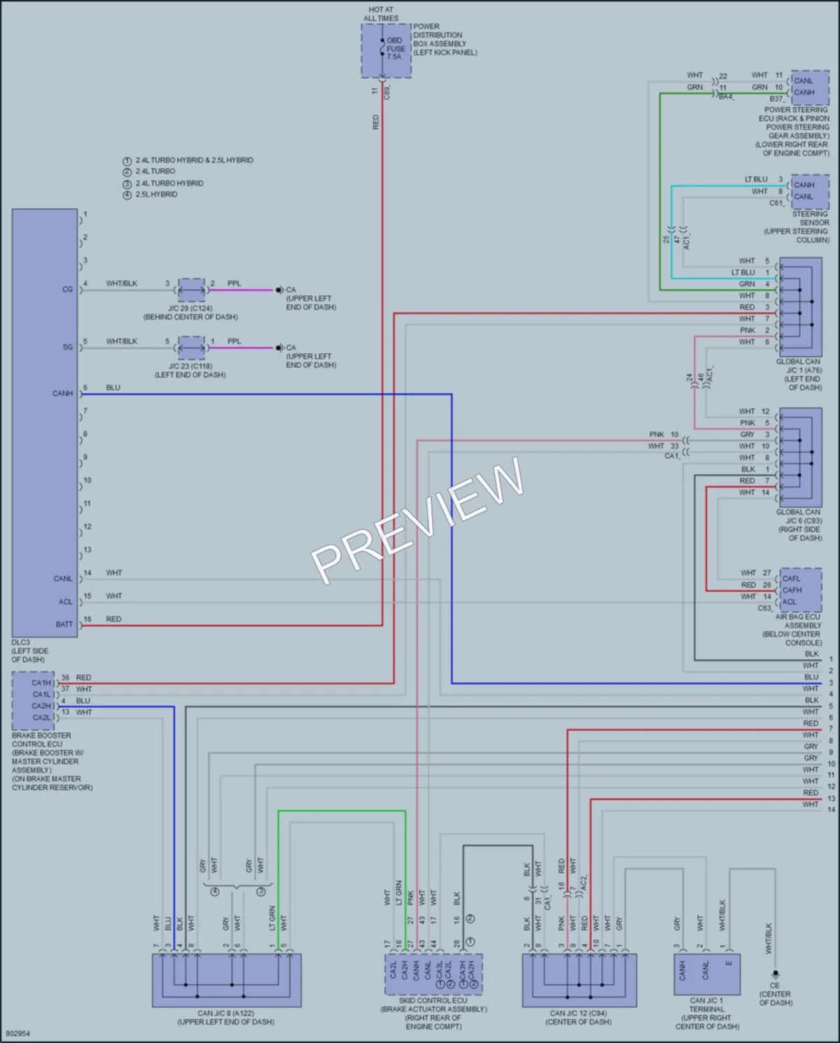 2025 Toyota GrandHighlander Computer Data Lines wiring diagram preview