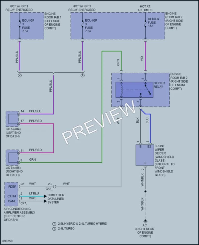 2025 Toyota GrandHighlander Defoggers wiring diagram preview