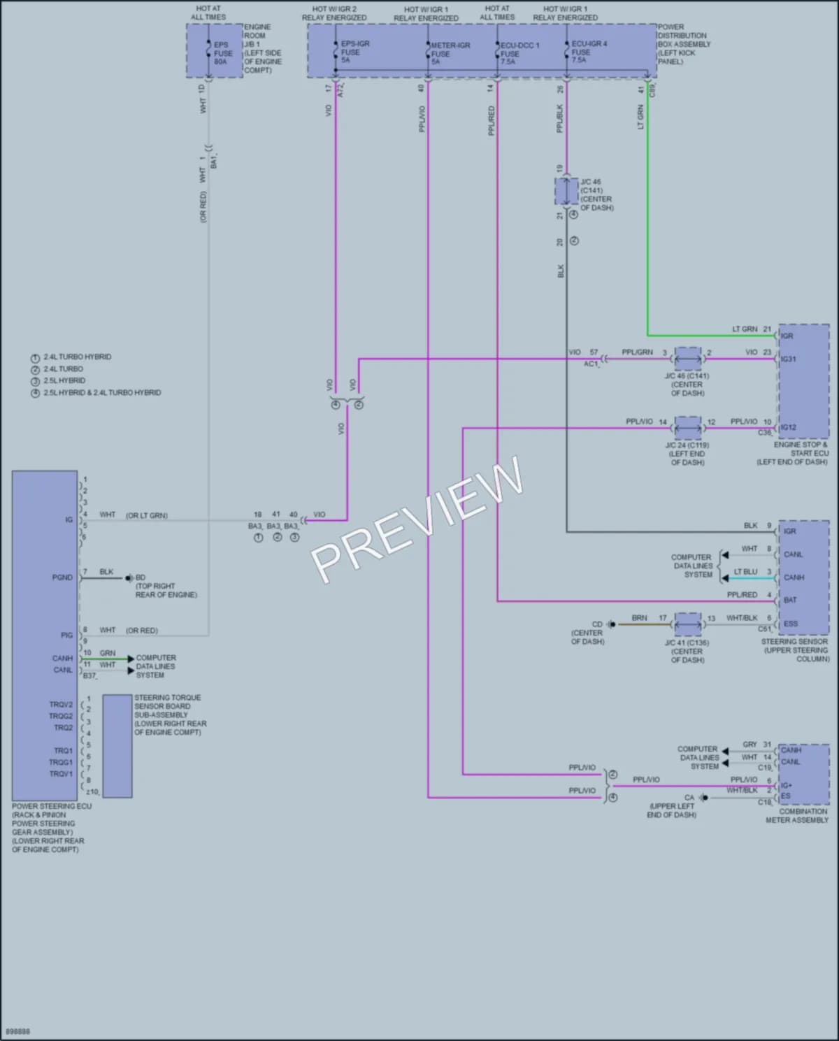 2025 Toyota GrandHighlander Electronic Power Steering wiring diagram preview