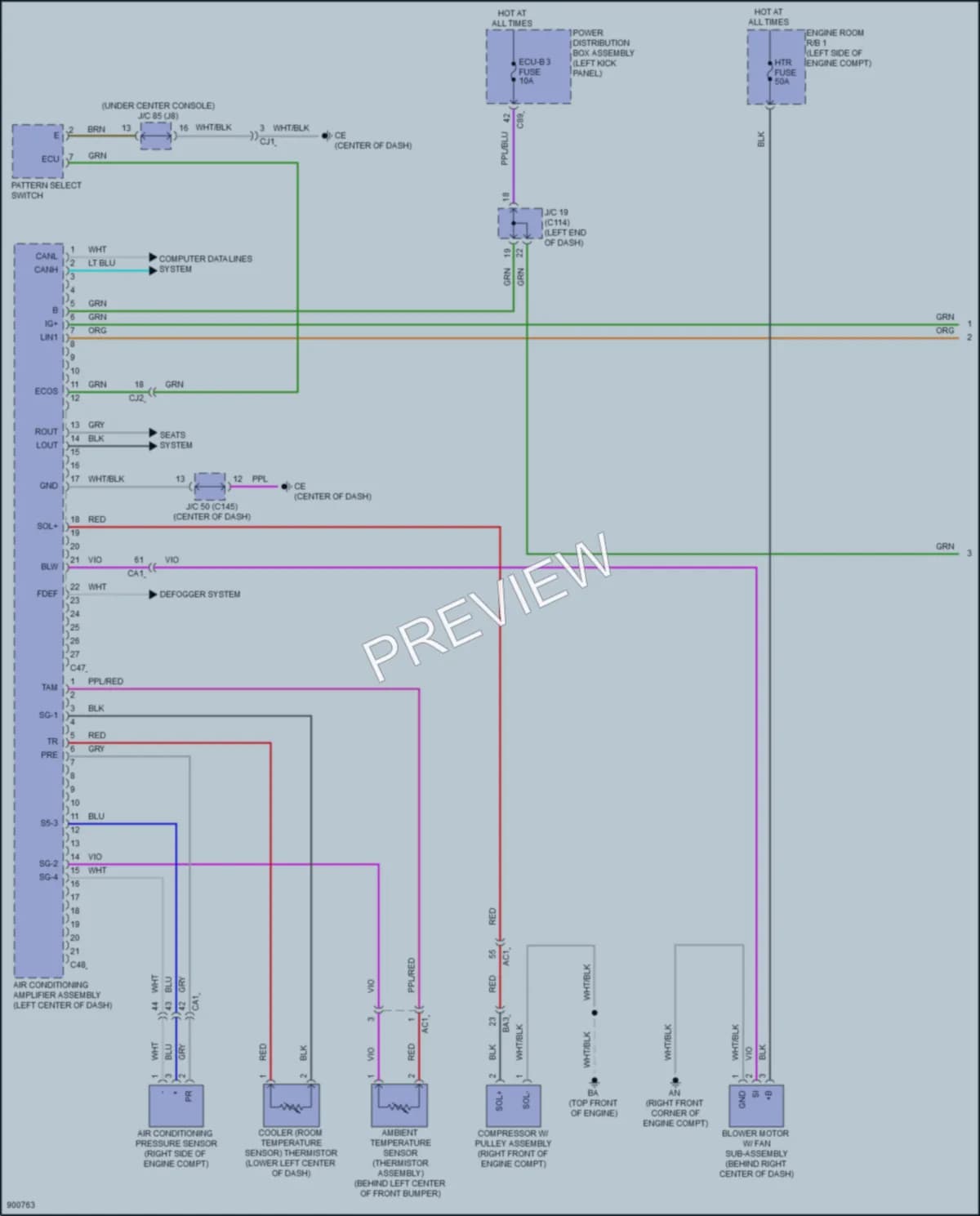 2025 Toyota Highlander Air Conditioning wiring diagram preview