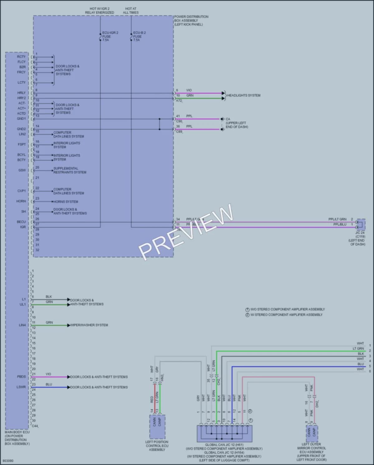 2025 Toyota Highlander Body Control Modules wiring diagram preview