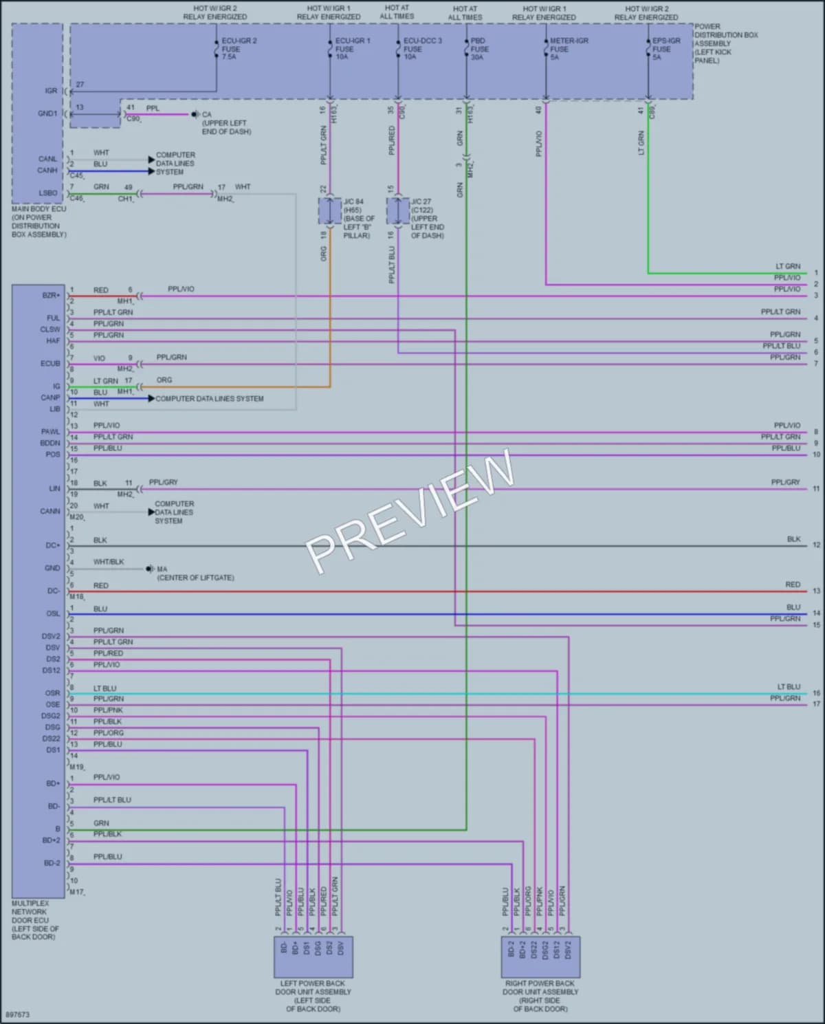 2025 Toyota Highlander Trunk Tailgate Fuel Door wiring diagram preview