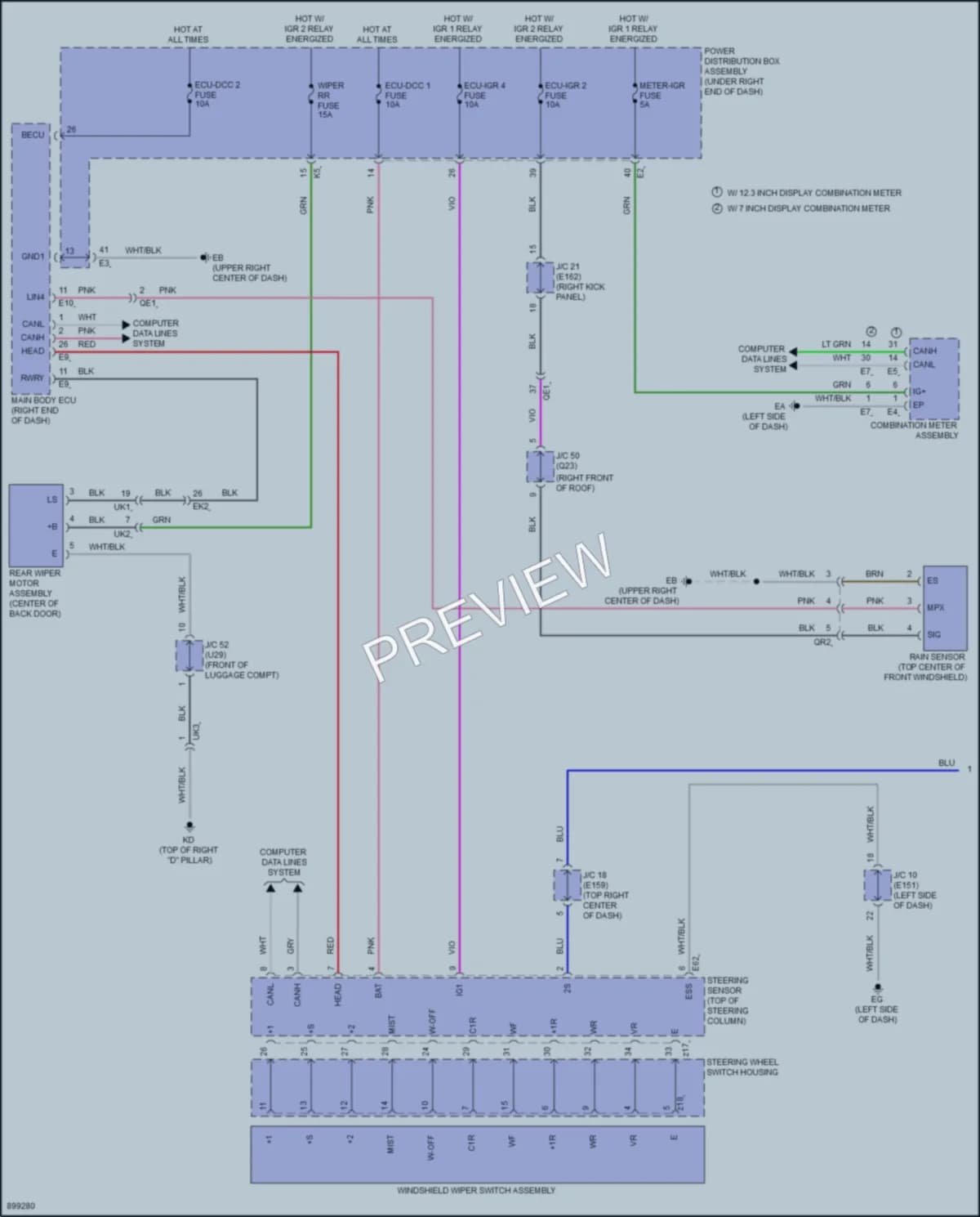 2025 Toyota LandCruiser Wiper Washer wiring diagram preview