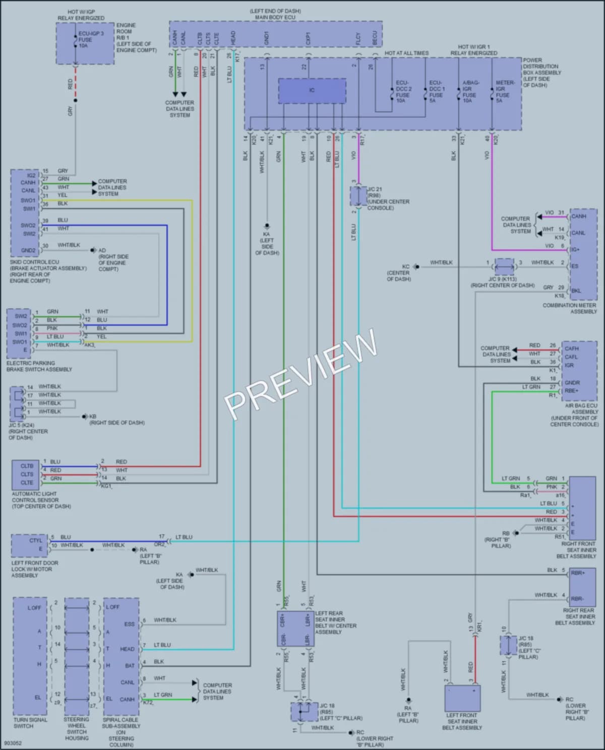 2025 Toyota Prius Warning Systems wiring diagram preview