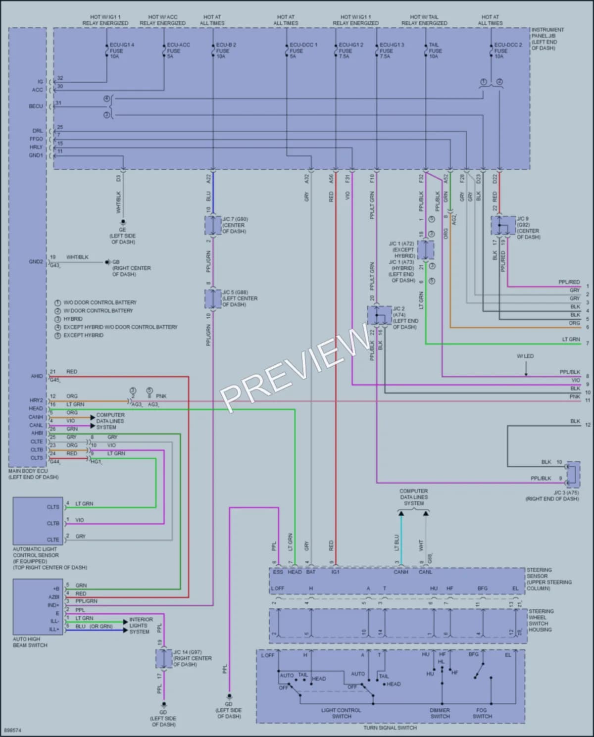 2025 Toyota RAV4 Headlights wiring diagram preview