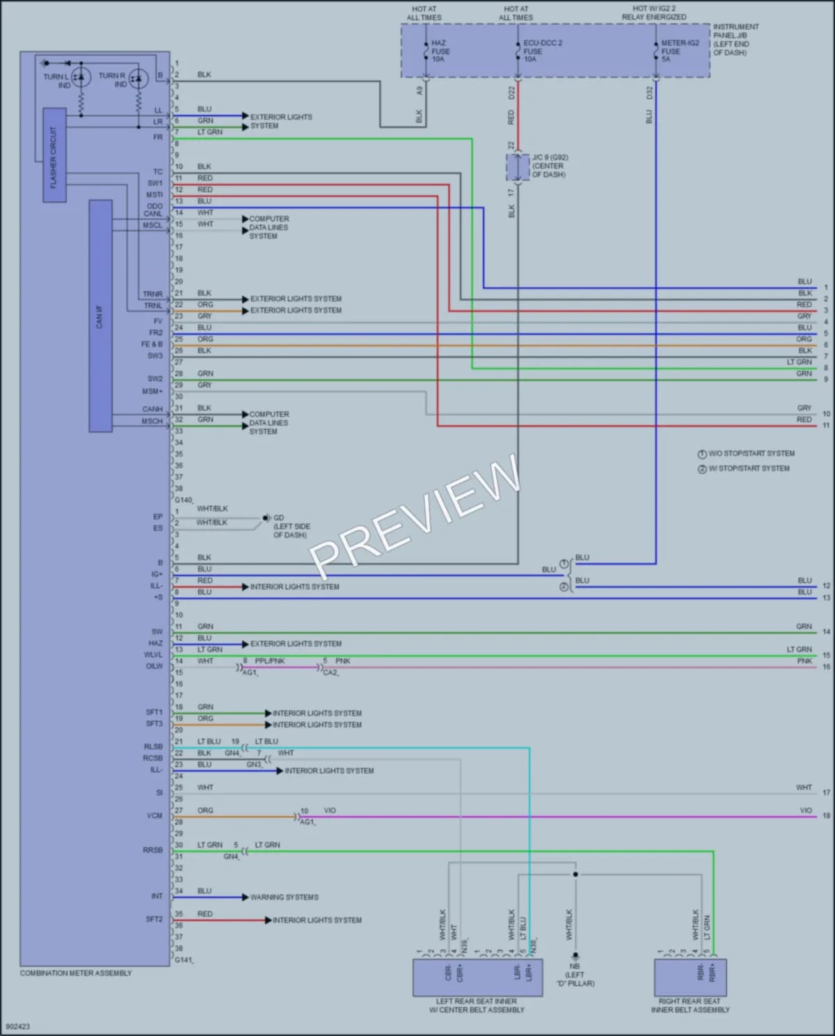 2025 Toyota RAV4 Instrument Cluster wiring diagram preview