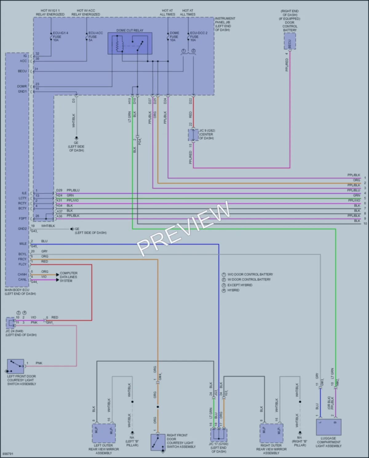 2025 Toyota RAV4 Interior Lights wiring diagram preview