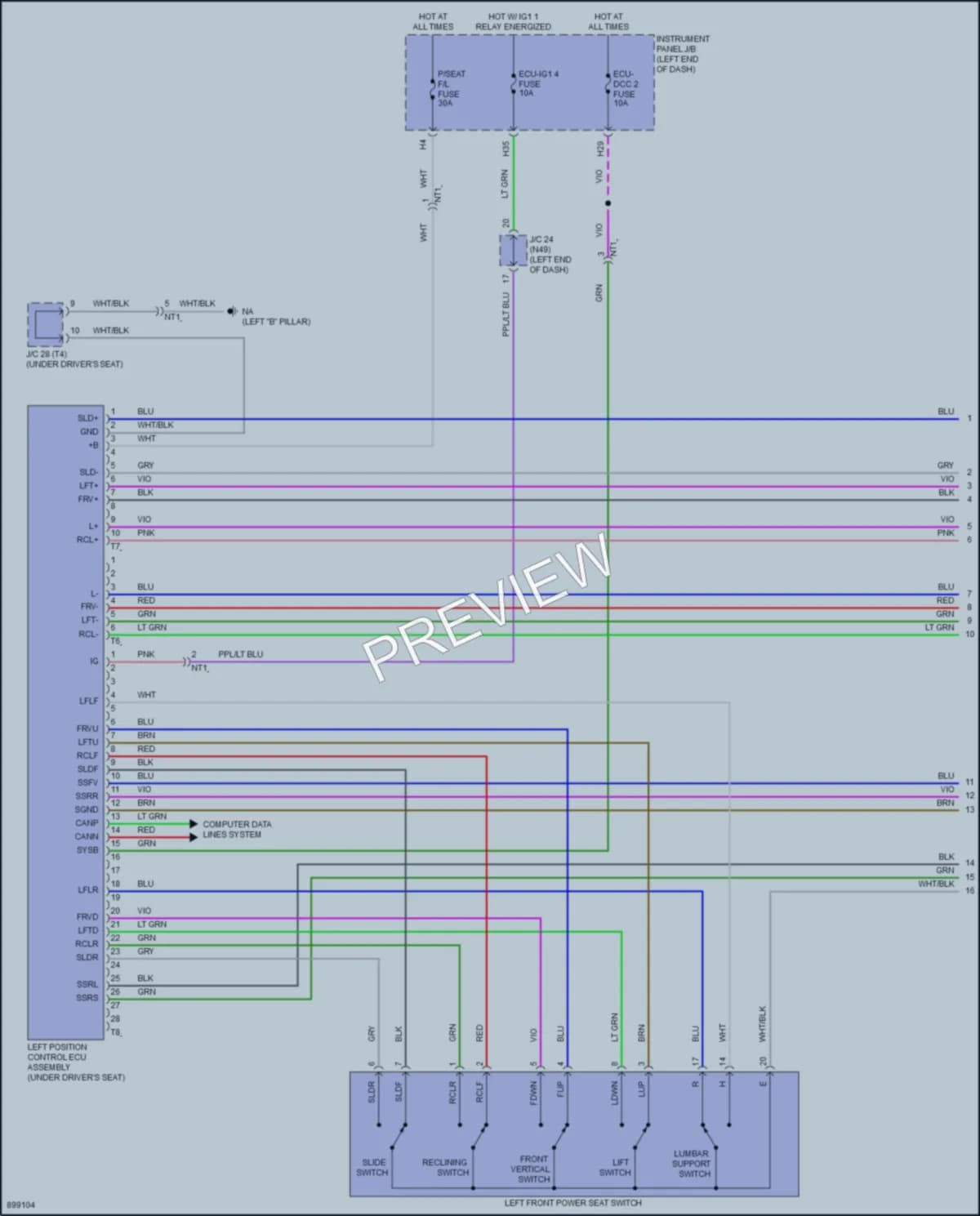 2025 Toyota RAV4 Memory Systems wiring diagram preview