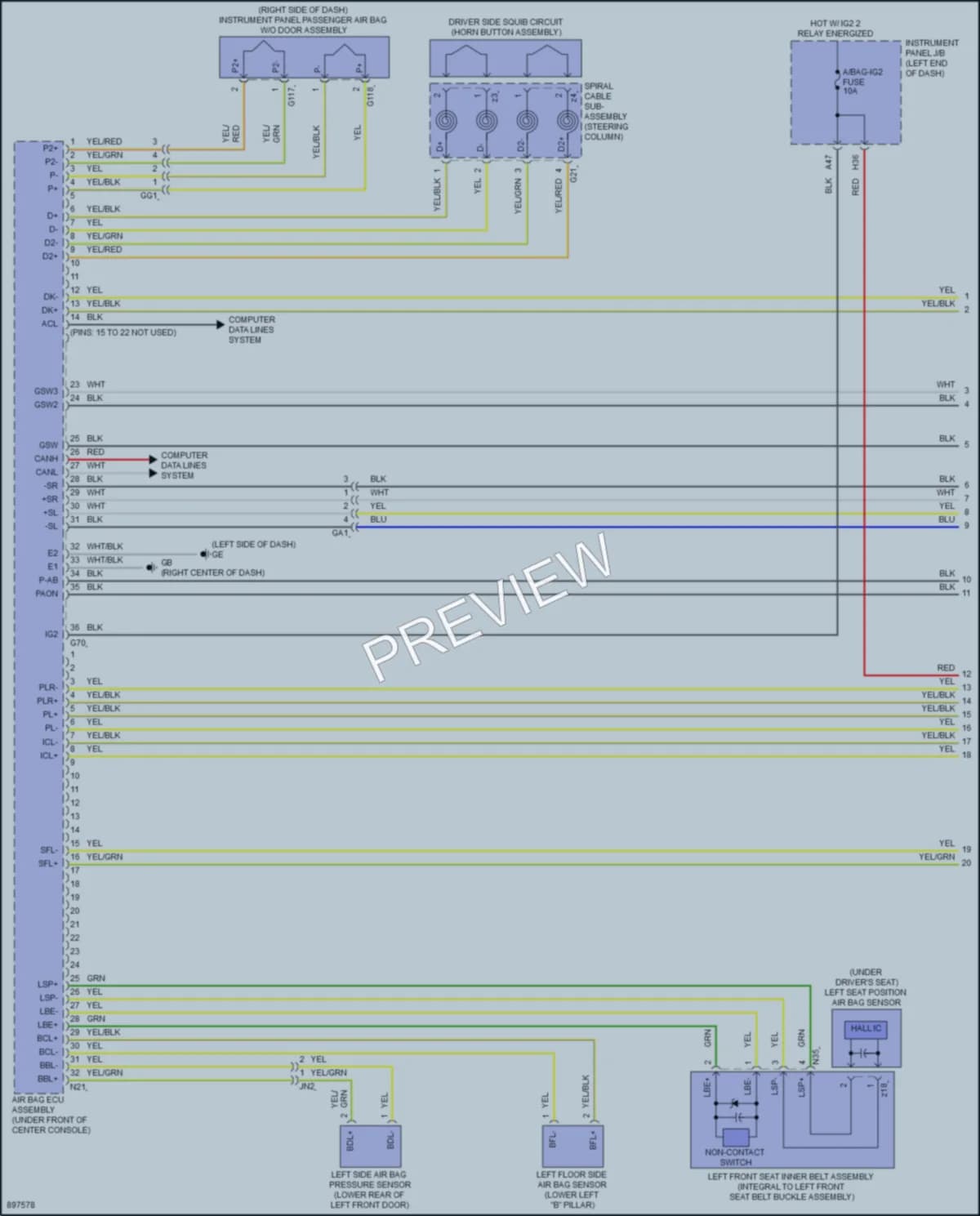 2025 Toyota RAV4 Supplemental Restraints wiring diagram preview