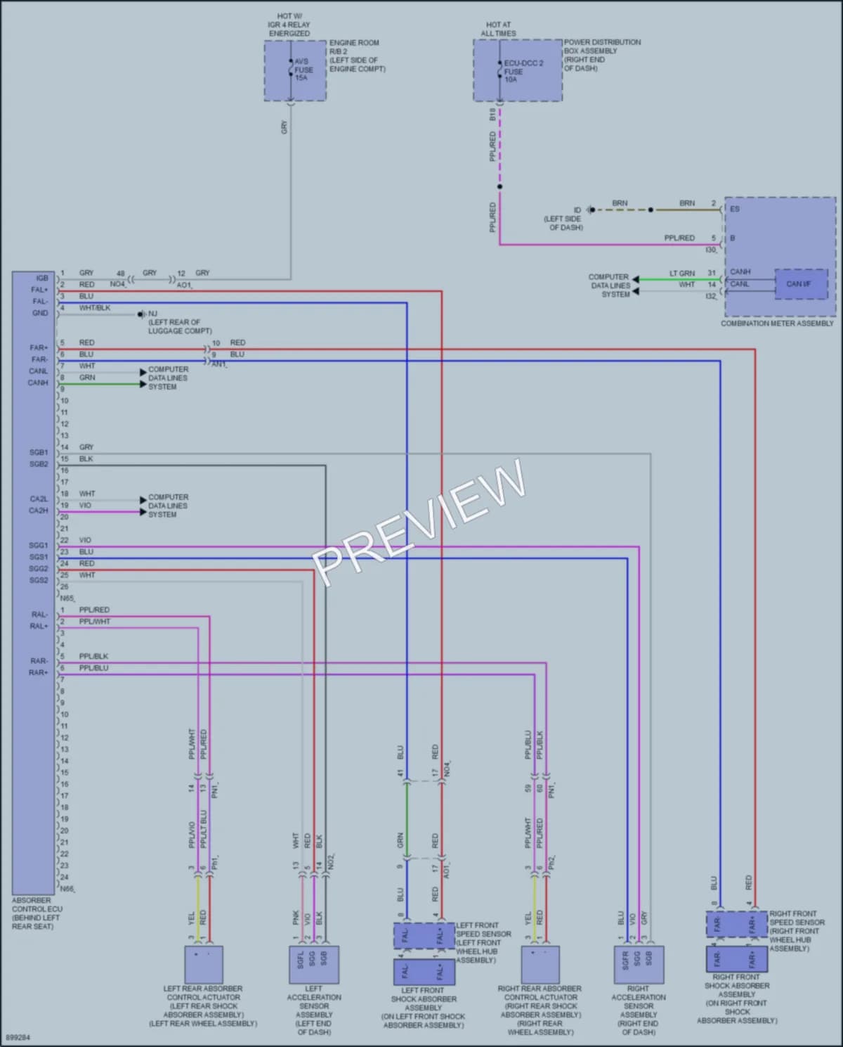 2025 Toyota Sequoia Electronic Suspension wiring diagram preview