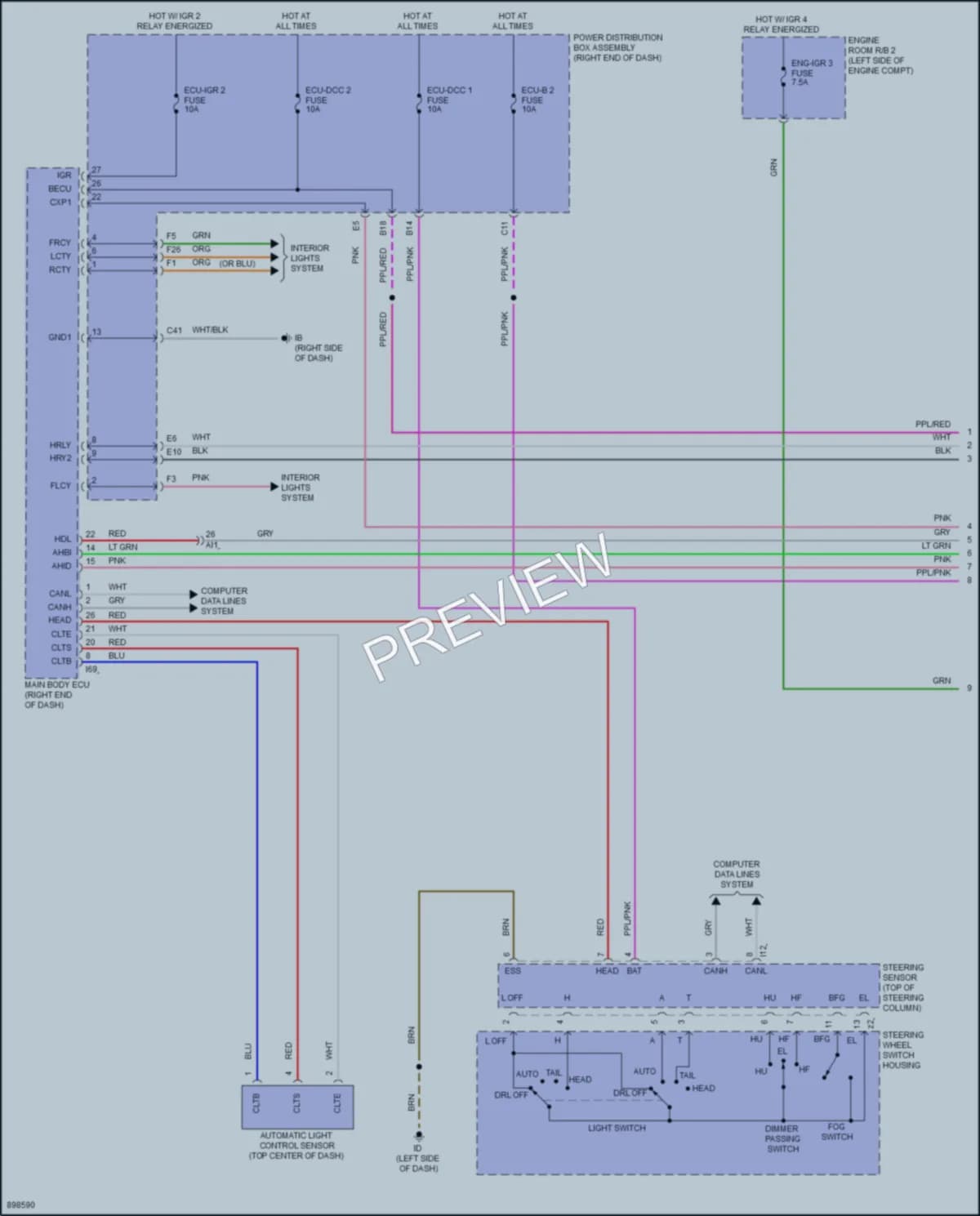 2025 Toyota Sequoia Headlights wiring diagram preview