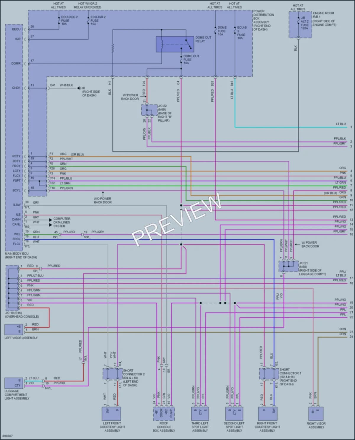 2025 Toyota Sequoia Interior Lights wiring diagram preview
