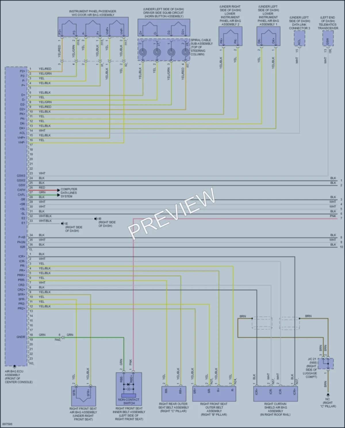 2025 Toyota Sequoia Supplemental Restraints wiring diagram preview