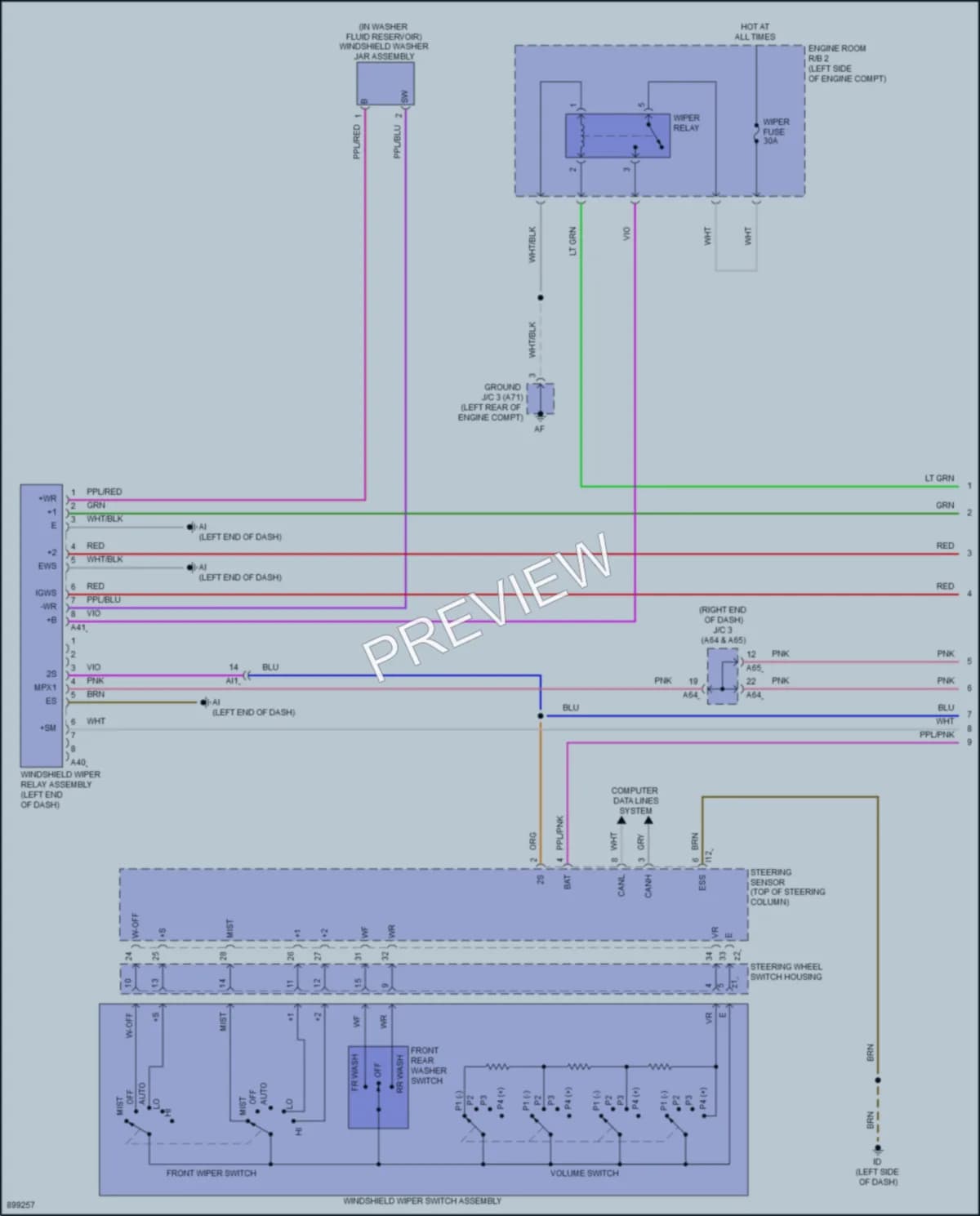 2025 Toyota Sequoia Wiper Washer wiring diagram preview