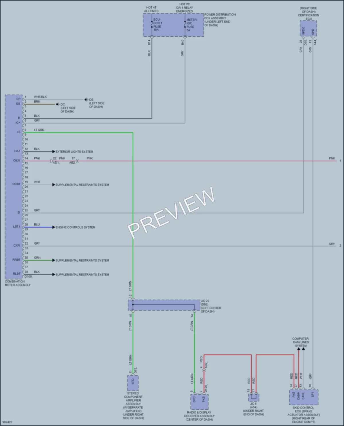 2025 Toyota Sienna Instrument Cluster wiring diagram preview