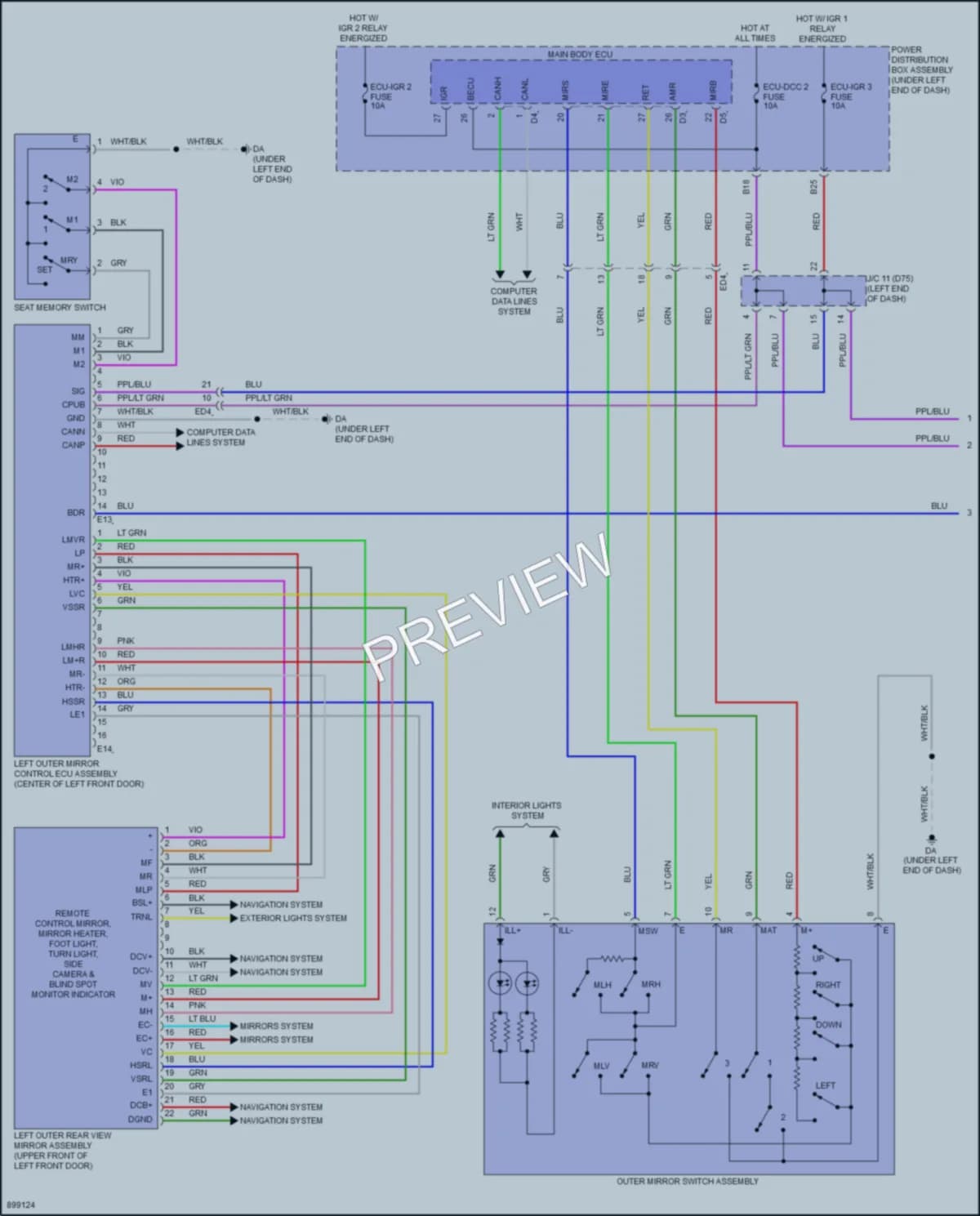 2025 Toyota Sienna Memory Systems wiring diagram preview