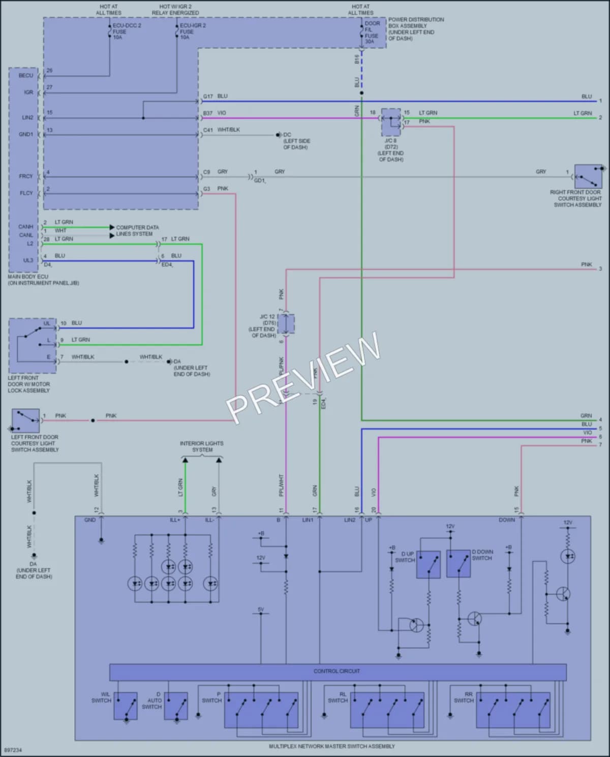 2025 Toyota Sienna Power Windows wiring diagram preview