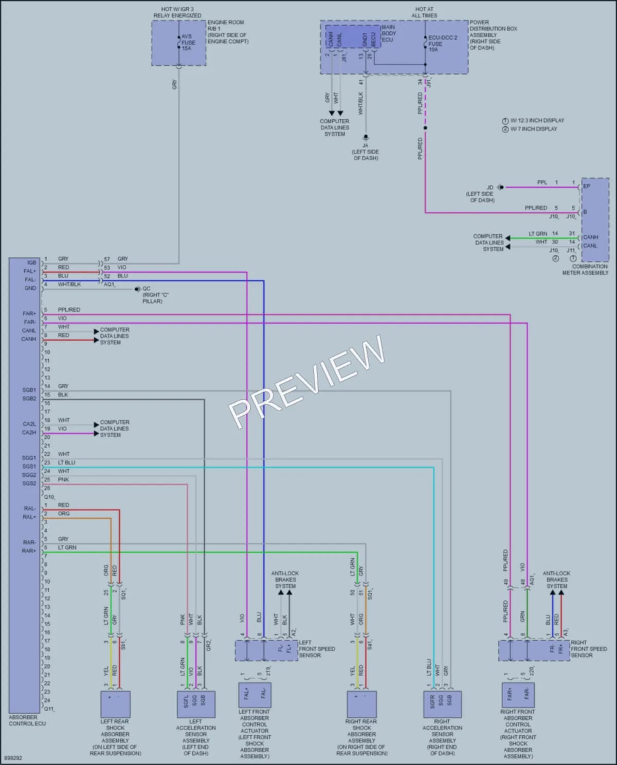 2025 Toyota Tacoma Electronic Suspension wiring diagram preview