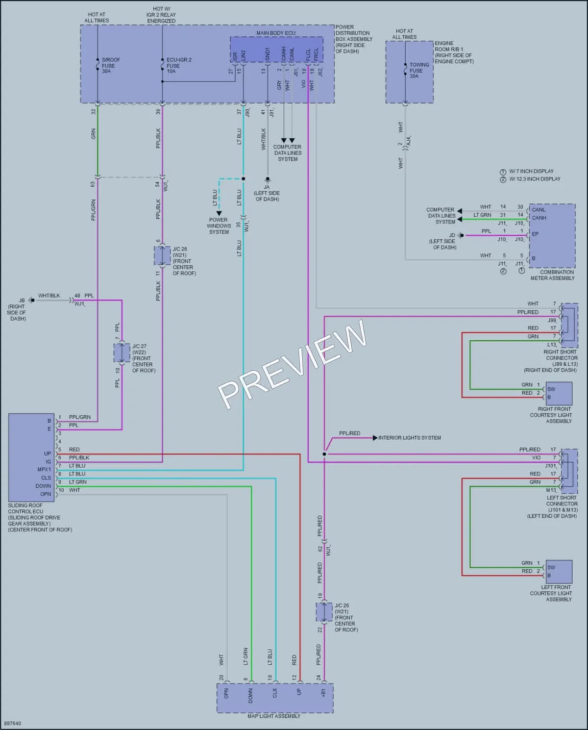 2025 Toyota Tacoma Power Top Sunroof wiring diagram preview