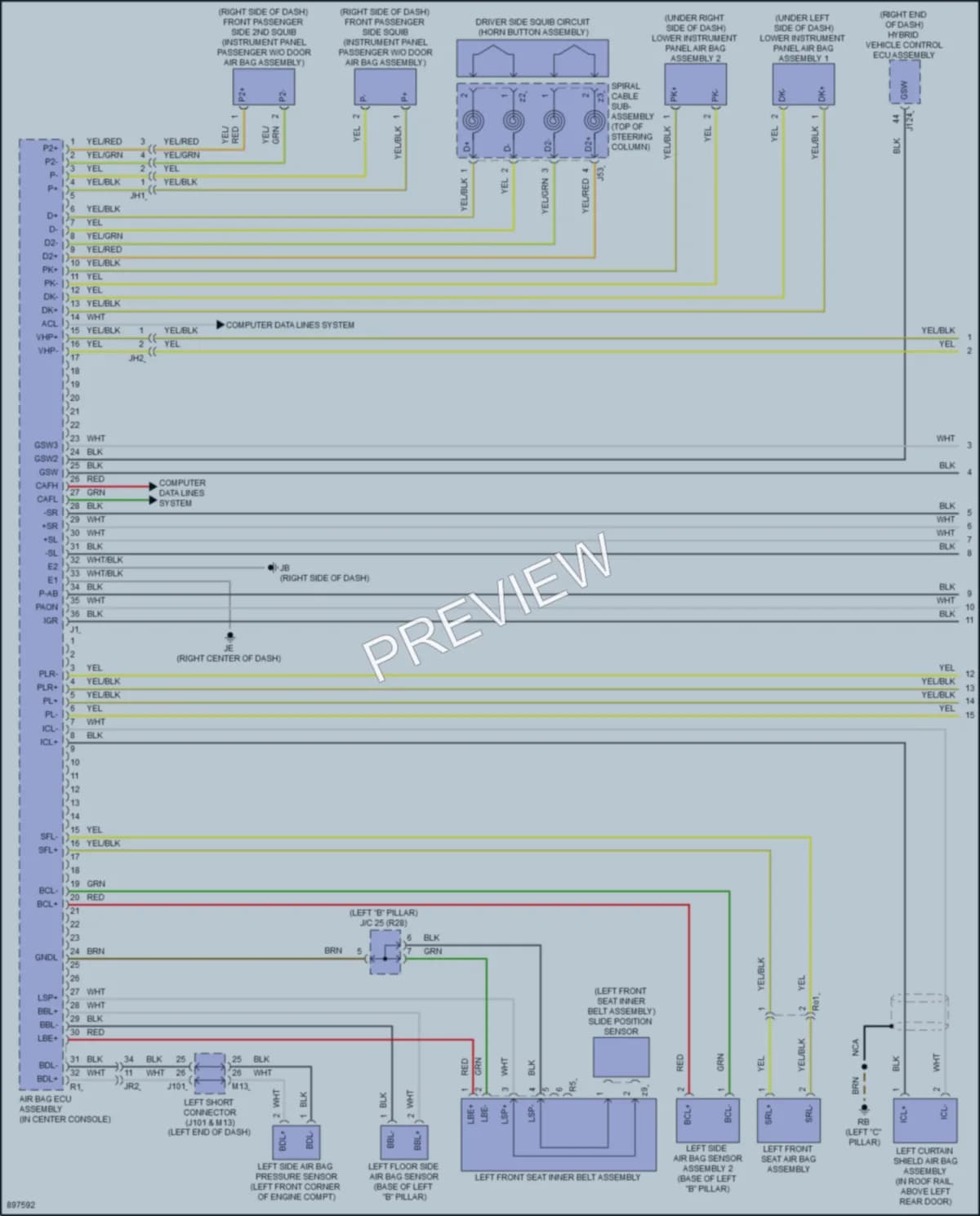 2025 Toyota Tacoma Supplemental Restraints wiring diagram preview