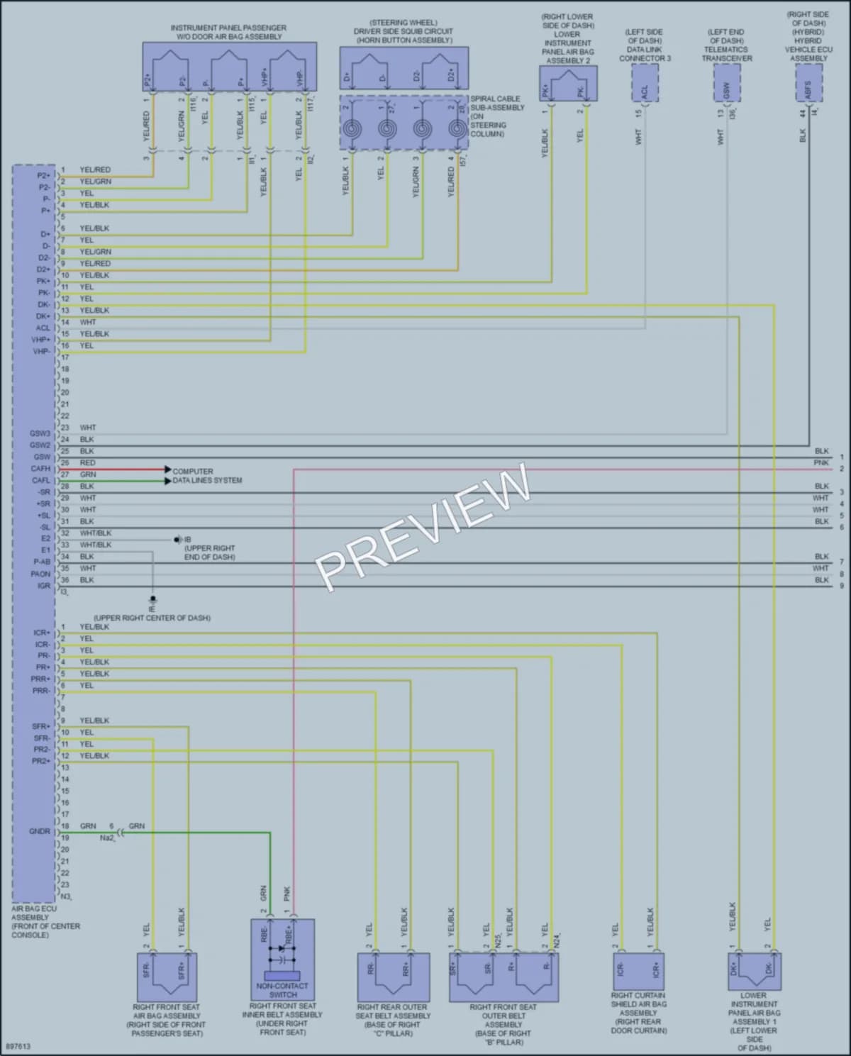 2025 Toyota Tundra Supplemental Restraints wiring diagram preview