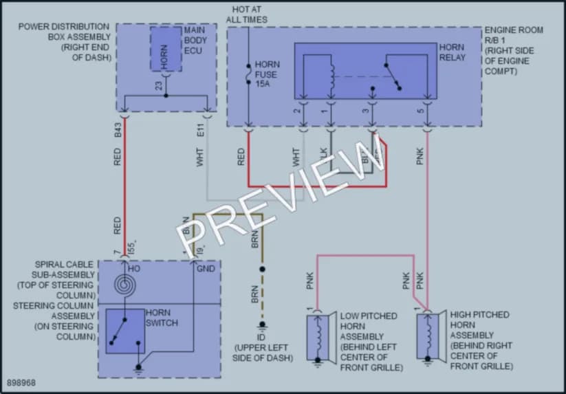 2025 Toyota TundraHybrid Horn wiring diagram preview