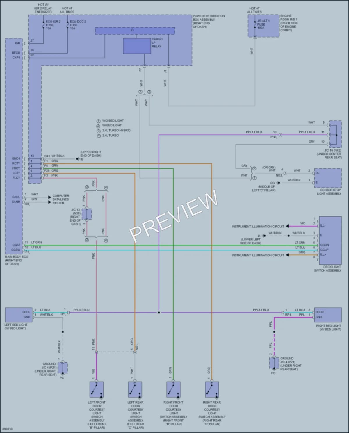 2025 Toyota TundraHybrid Interior Lights wiring diagram preview
