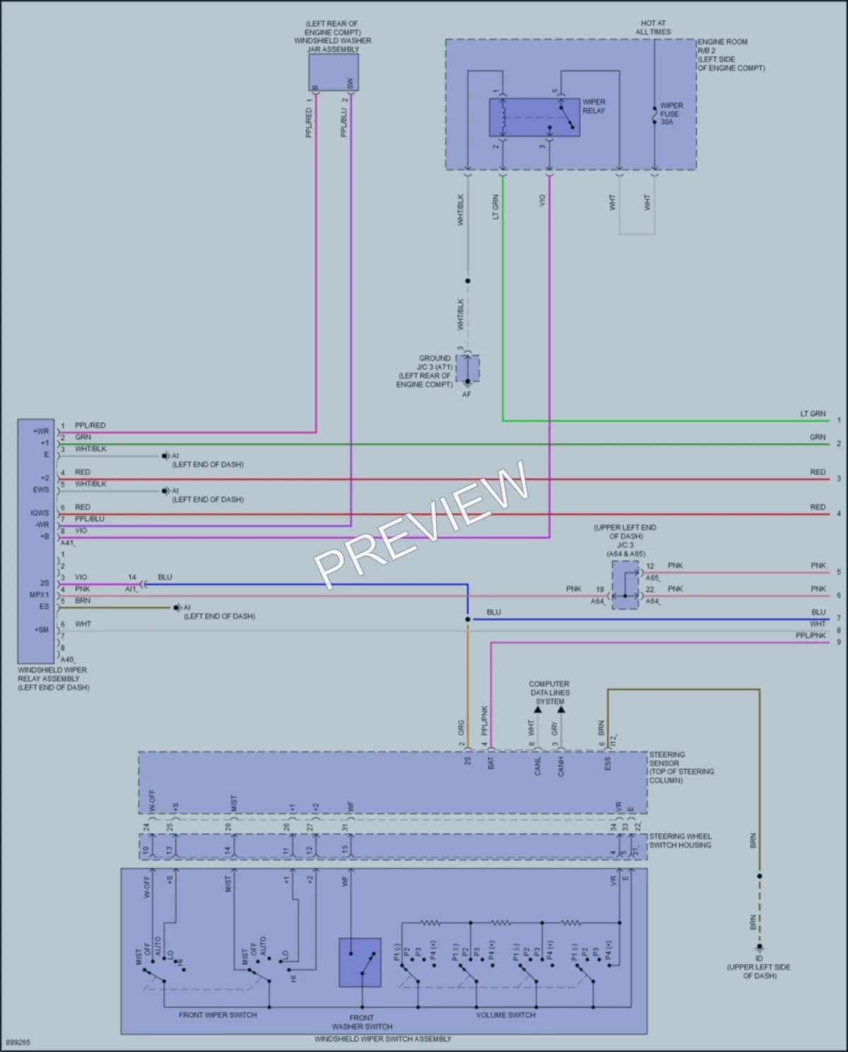 2025 Toyota TundraHybrid Wiper Washer wiring diagram preview