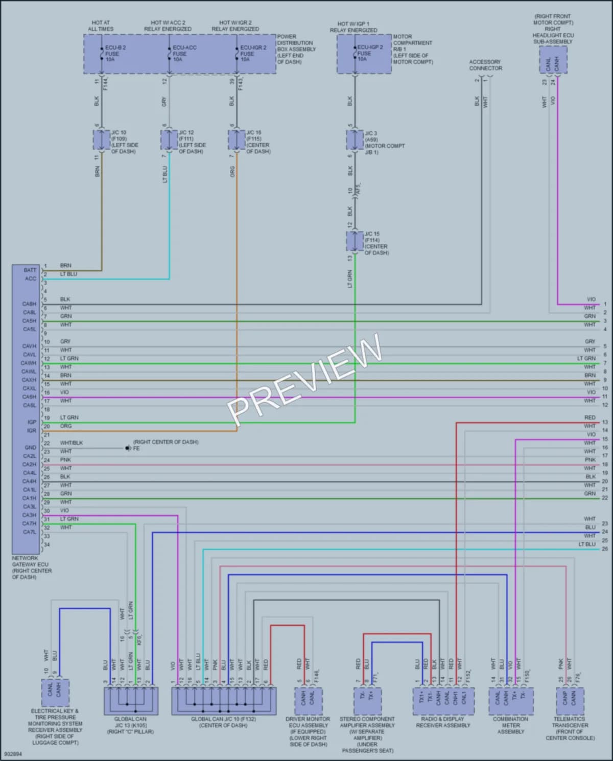 2025 Toyota bZ4X Computer Data Lines wiring diagram preview