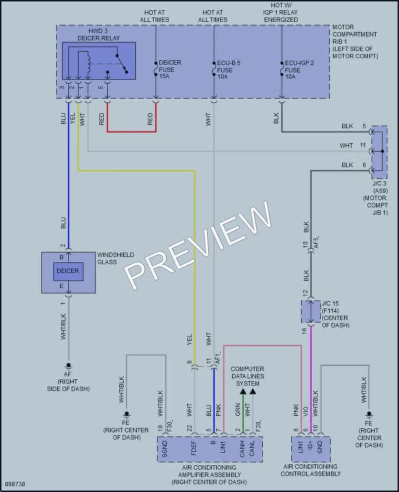 2025 Toyota bZ4X Defoggers wiring diagram preview