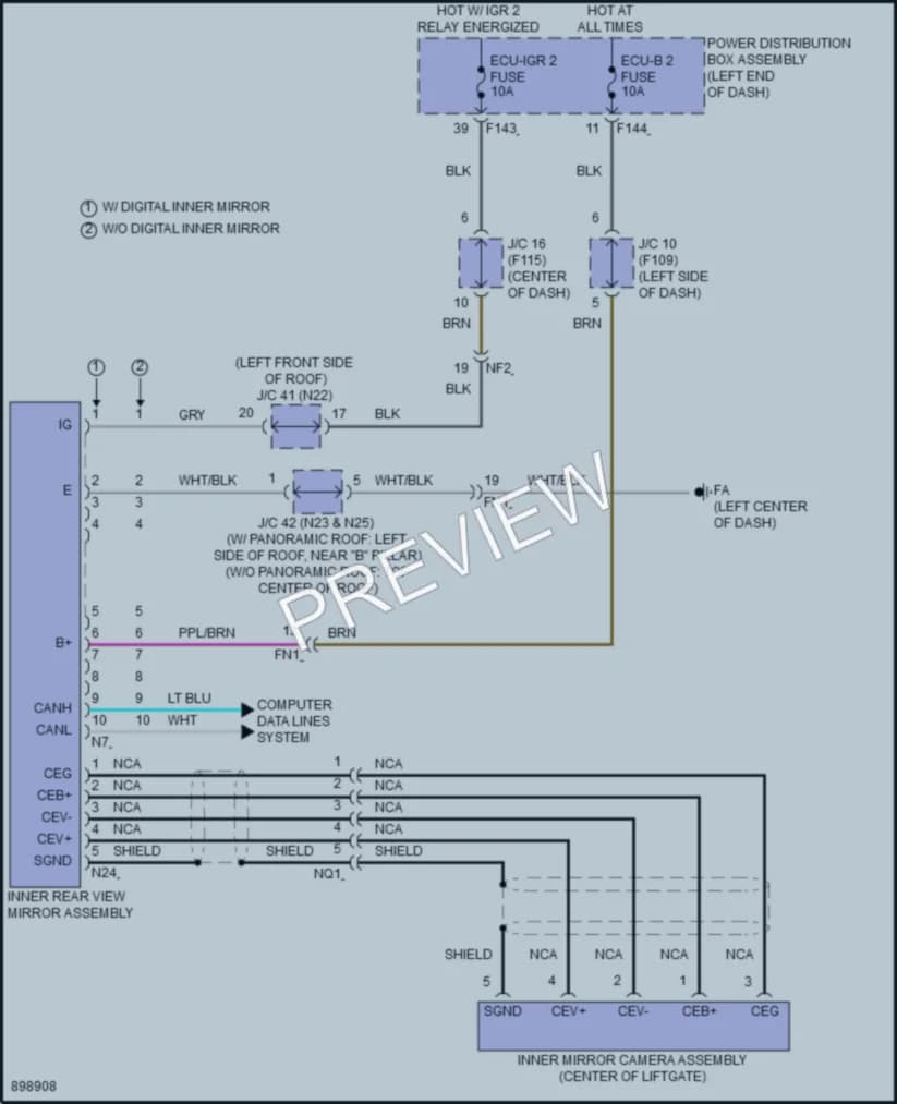 2025 Toyota bZ4X Power Mirrors wiring diagram preview