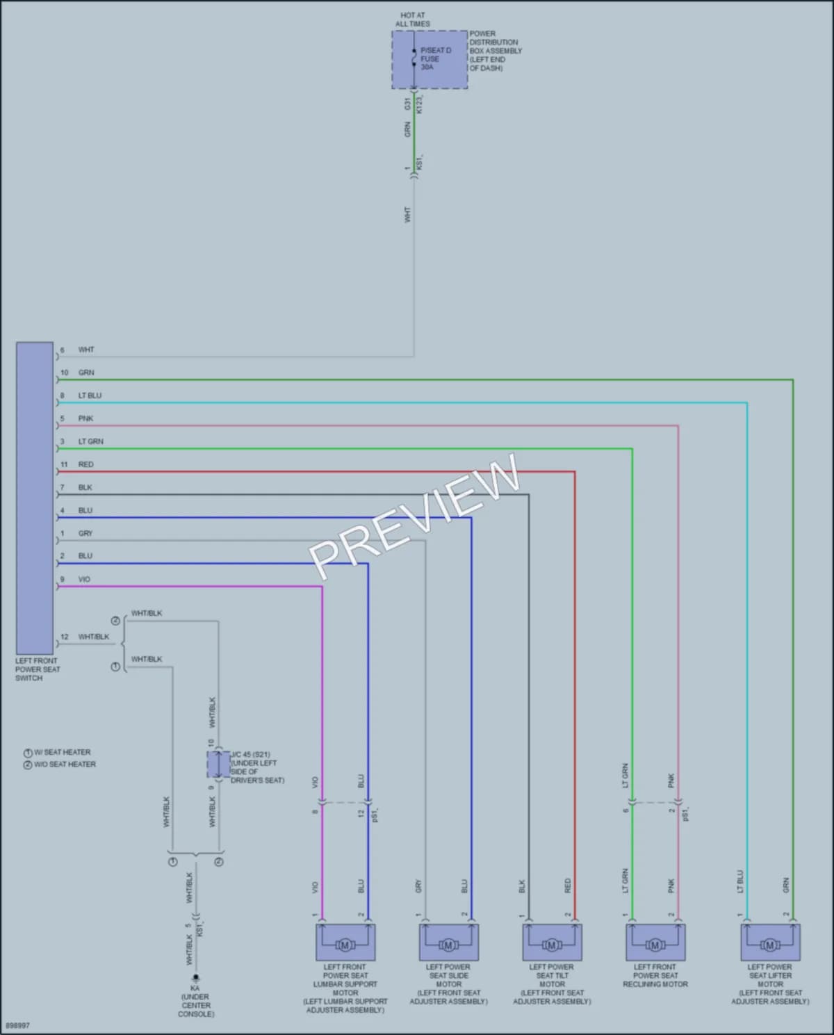 2025 Toyota bZ4X Power Seats wiring diagram preview